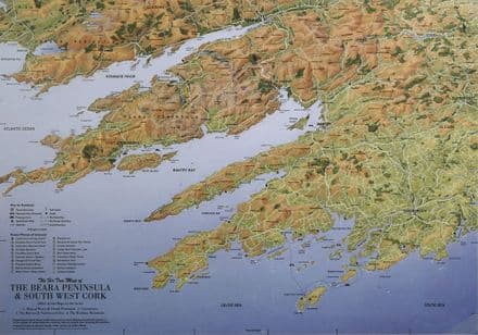 Aerial Map of the Beara Peninsula & South West Cork - Flat