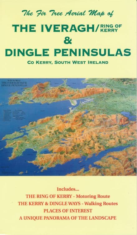 Aerial Map of The Iveragh (Ring of Kerry) & Dingle Peninsula - Folded