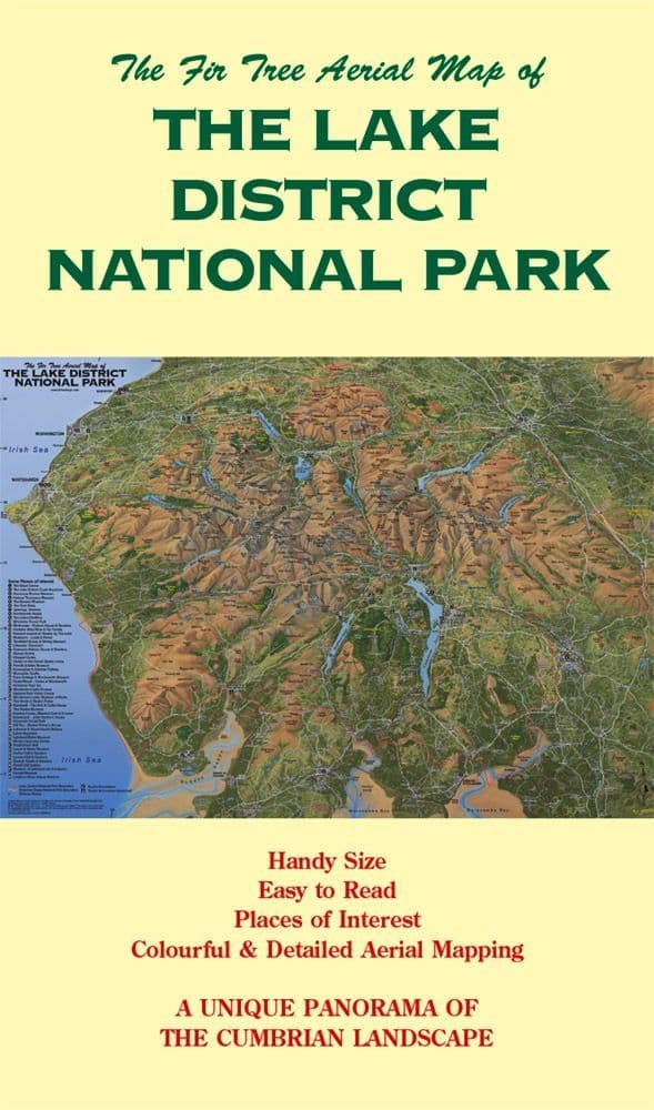 Aerial Map of The Lake District National Park - Folded