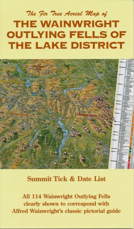 Aerial Map of The Wainwright OUTLYING Fells of the Lake District - Folded