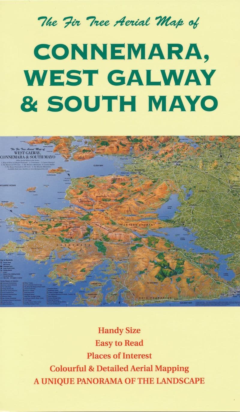 Aerial Map of West Galway, Connemara & South Mayo - Folded