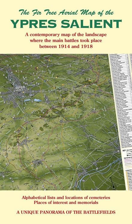 Aerial Map of WW1 - Ypres Salient - Passchendaele - Folded Map