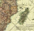 Africa Map with portions of Europe and Asia - Published 1922 by National Geographic