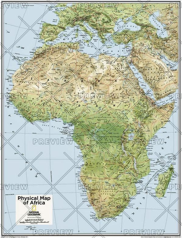 Africa Physical - Atlas of the World, 10th Edition by National Geographic 2015