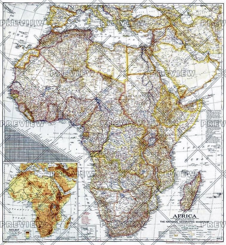 Africa - Published 1943 by National Geographic