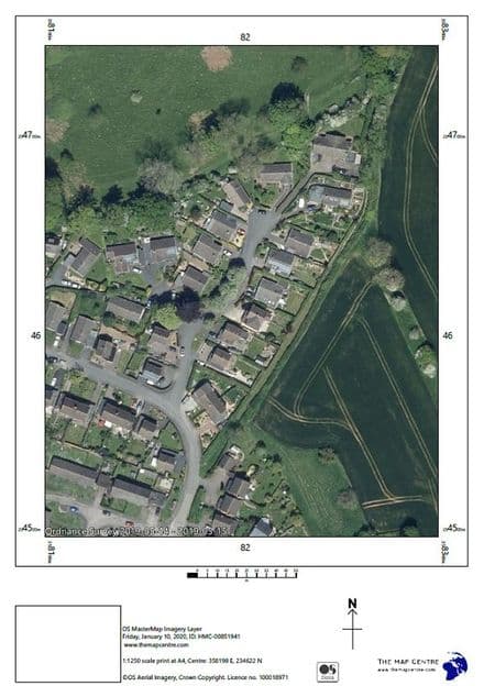 Air Photo by Ordnance Survey Scale 1:1250 - Print by POST