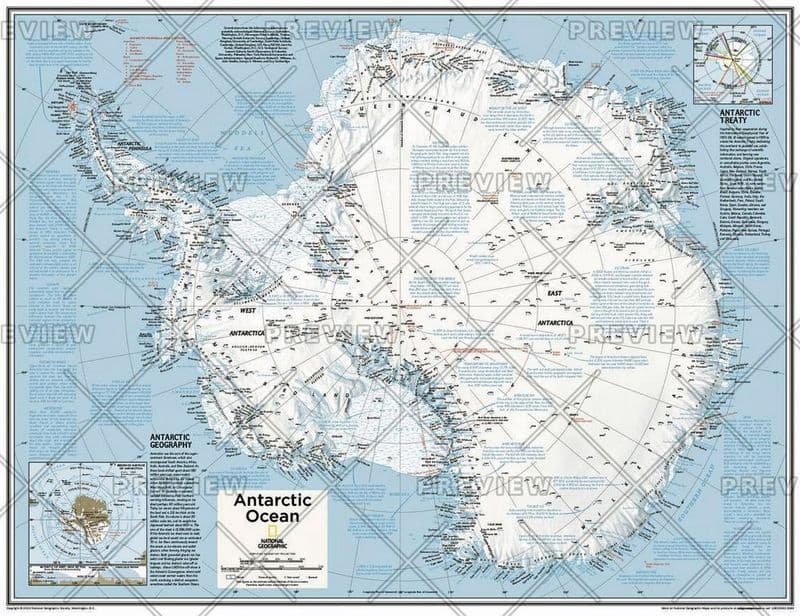 Antarctica Political - Atlas of the World, 10th Edition 2015 by National Geographic