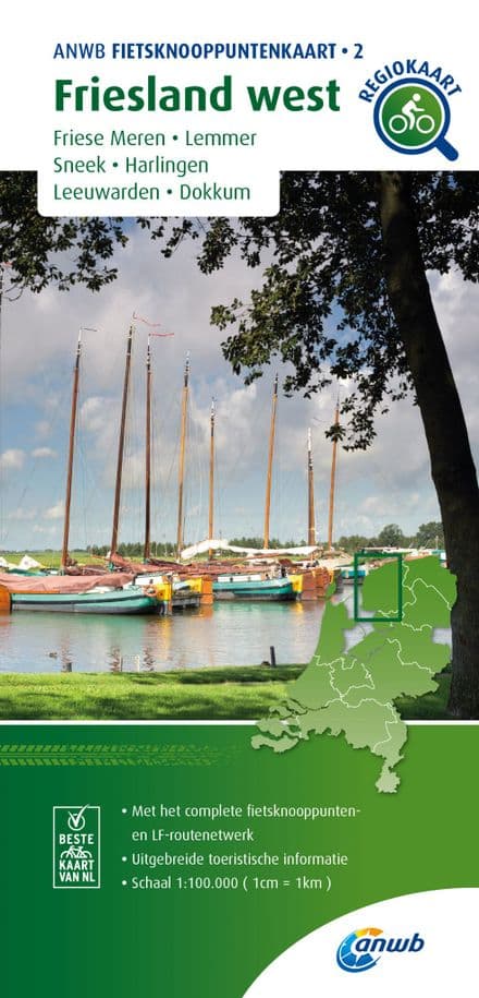 ANWB - 02 - Friesland West Bicycle Junction Map - 1:100,000