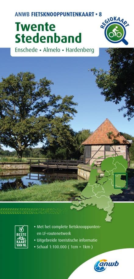 ANWB - 08 - Twente Stedenband Bicycle Junction Map - 1:100,000