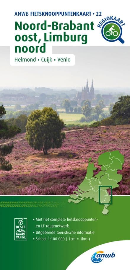 ANWB - 22 - Noord-Brabant East Bicycle Junction Map - 1:100,000