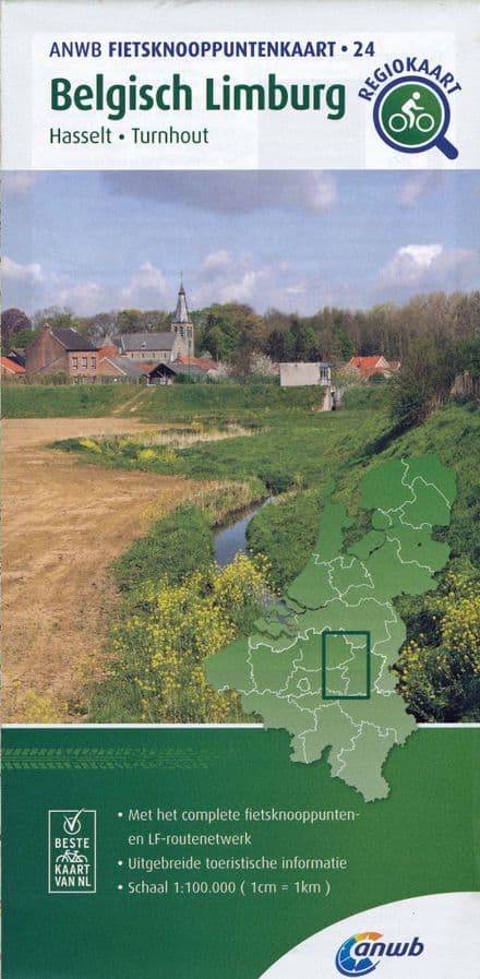 ANWB - 24 - Belgian Limburg Bicycle Junction Map - 1:100,000
