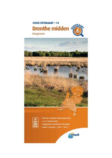 ANWB Cycling Map 14 Drenthe Central 1:66,666