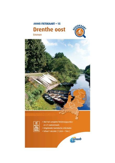 ANWB Cycling Map 15 Drenthe East 1:66,666