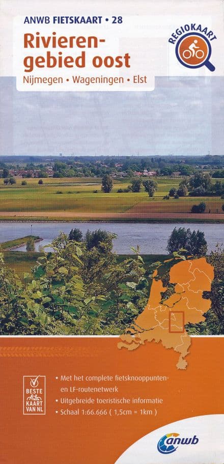 ANWB Cycling Map 28 Rivierengebied East 1:66,666