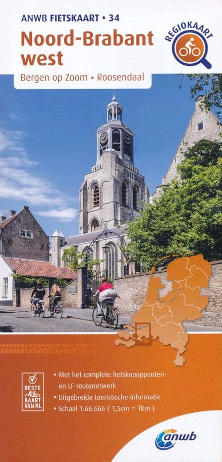ANWB Cycling Map 34 Noord-Brabant West 1:66,666