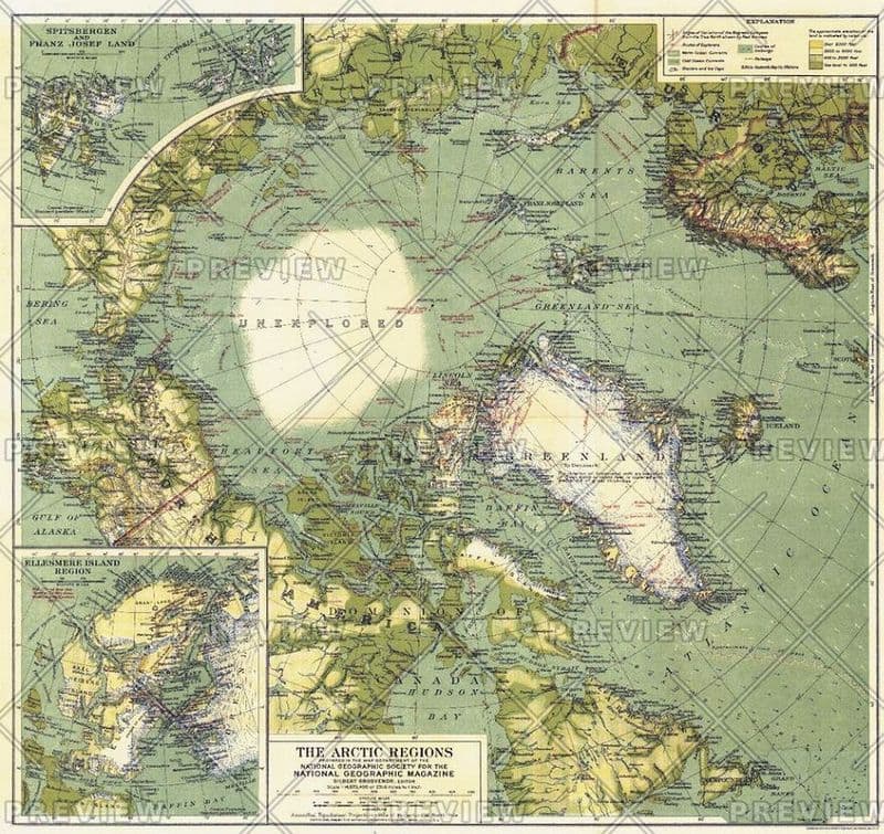 Arctic Regions - Published 1925 by National Geographic