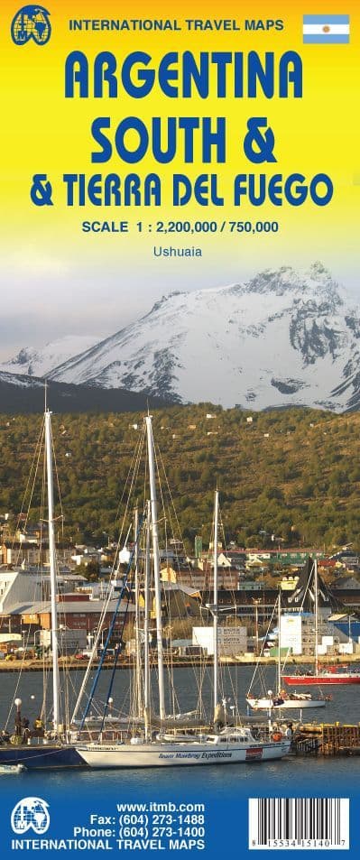 Argentina South & Tierra Del Fuego Travel Map - ITM