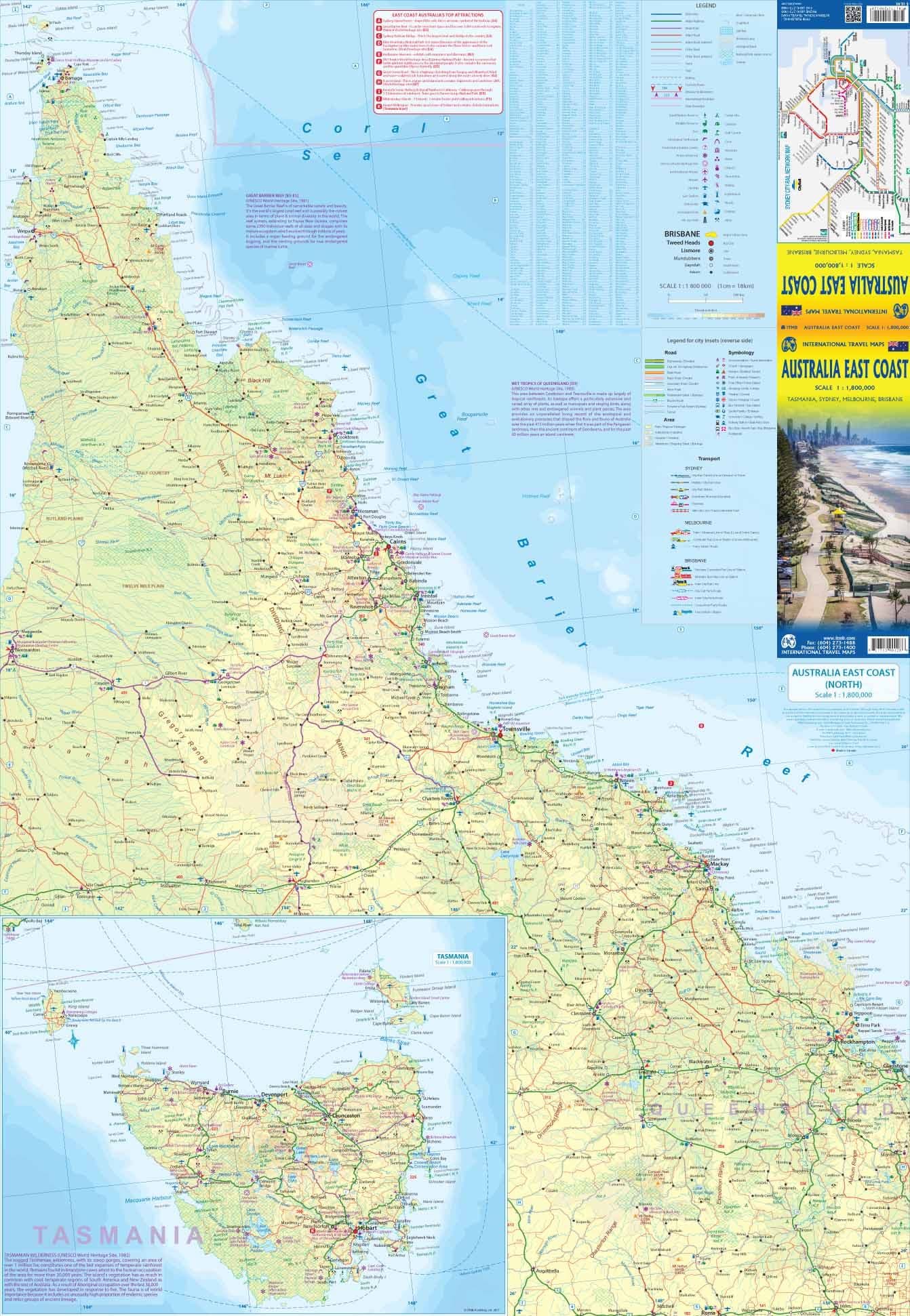 Australia East Coast Travel Map - ITM