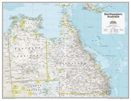 Australia North Eastern Political Wall Map - 2015 - National Geographic