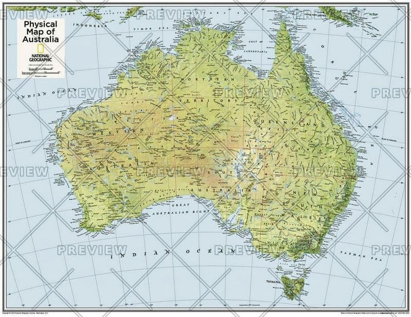 Australia Physical - Atlas of the World, 10th Edition 2015 by National Geographic