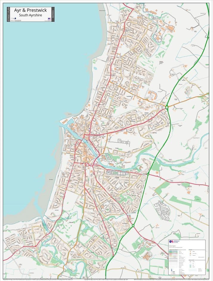 Ayr & Prestwick Street Map Street Map - 2024