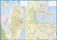 Bahrain  & Qatar Travel Map with Manama & Doha