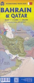 Bahrain  & Qatar Travel Map with Manama & Doha