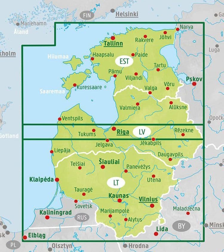Baltic States - Road Map - F&B - 1 400 000