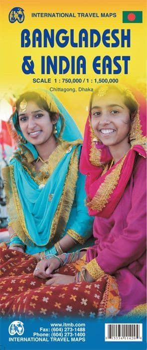 Bangladesh & India East Travel Map