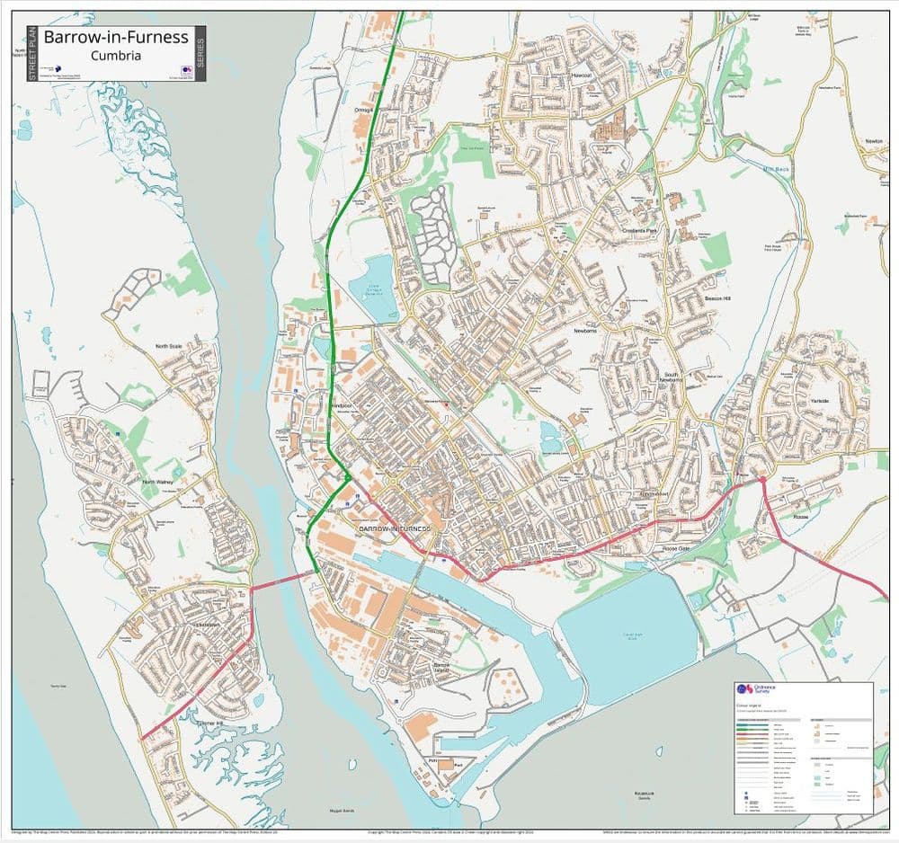 Barrow in Furness Street Map - 2024