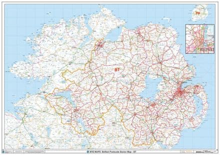 Belfast - BT - Postcode Sector Wall Map