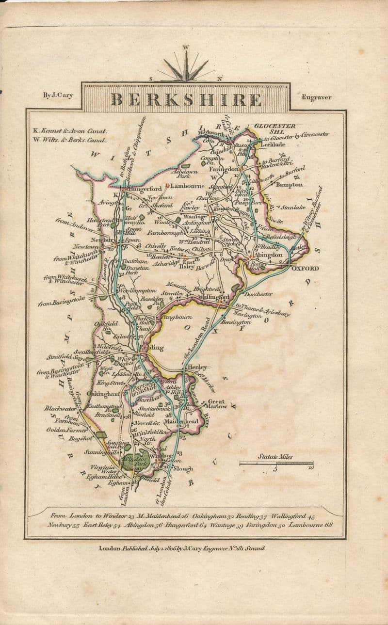 Berkshire 1806 - John Cary - Original Map
