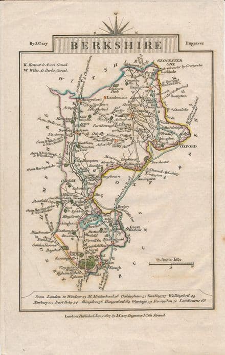 Berkshire by John Cary - Mini - 1817 - Original Map
