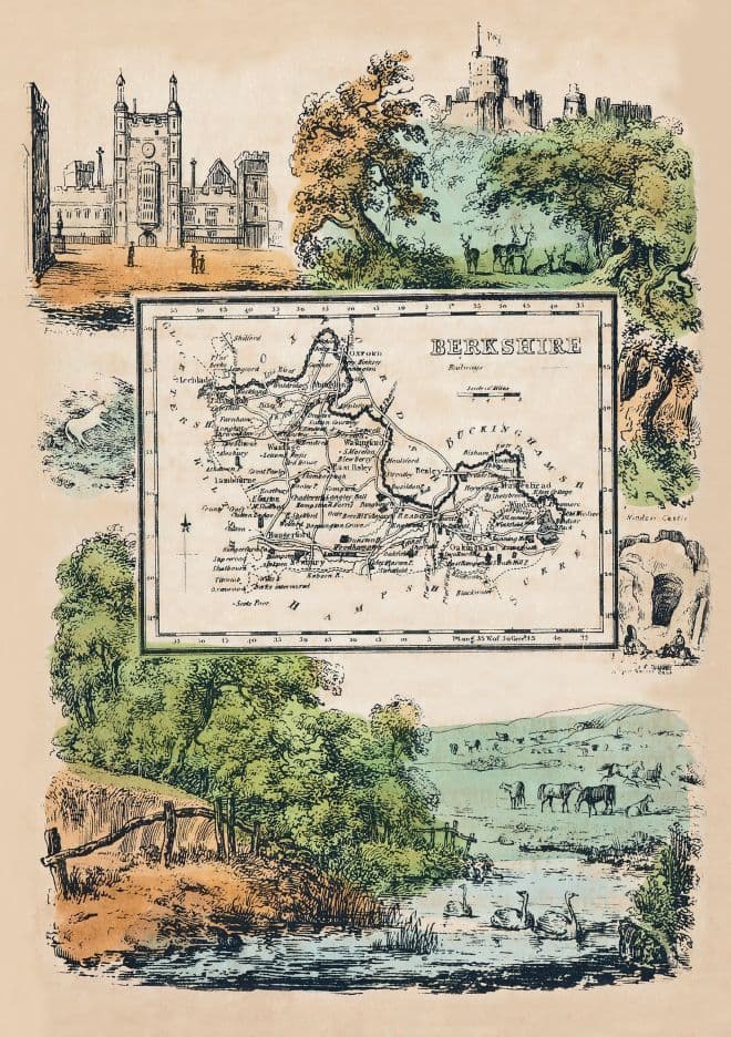 Berkshire - by 'Reuben Ramble' - Reproduction County Map