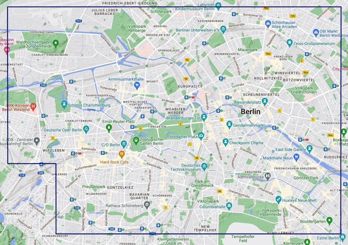 Berlin Street Map Mini - Laminated - Express