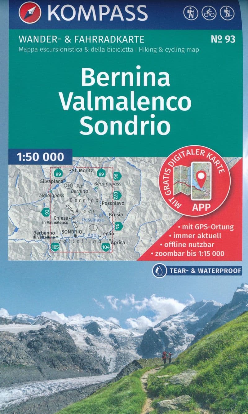 Bernina / Valmalenco / Sondrio - Kompass 93 - 1:50,000