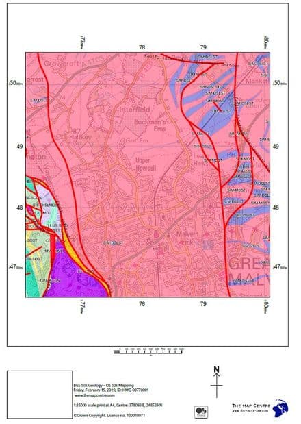 BGS Geological Centred Map at 1:50,000 - PDF by Email