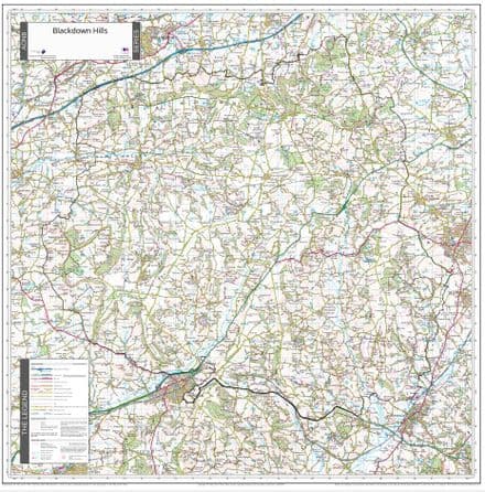 Blackdown Hills - AONB Wall Map - 2024