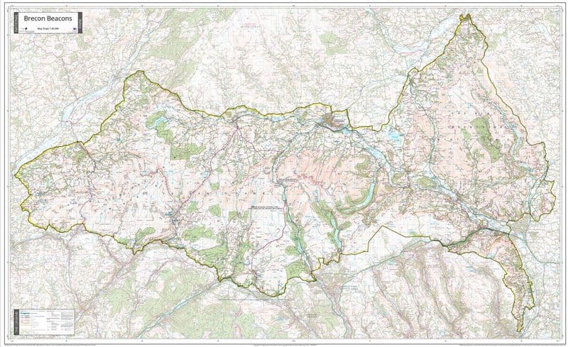 Brecon Beacons National Park - Wall Map - 2025