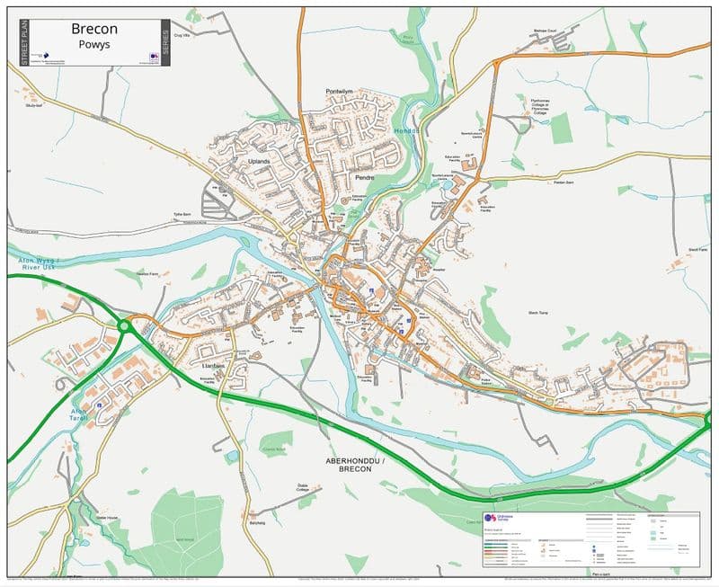 Brecon Street Map - 2024