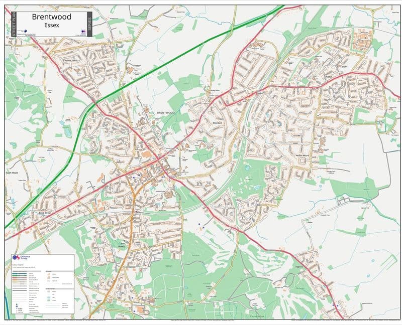 Brentwood Street Map - 2024