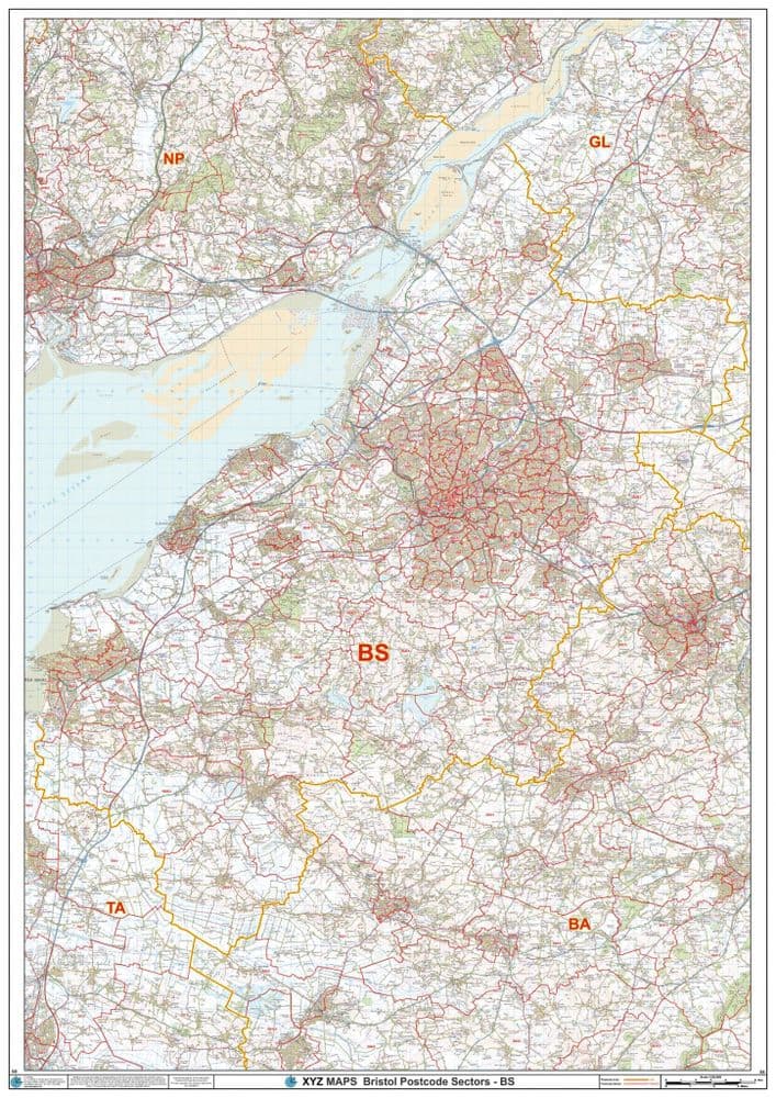 Bristol - BS - Postcode Sector Wall Map