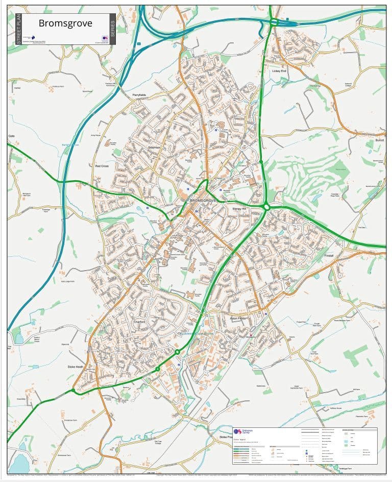 Bromsgrove Street Map - 2024