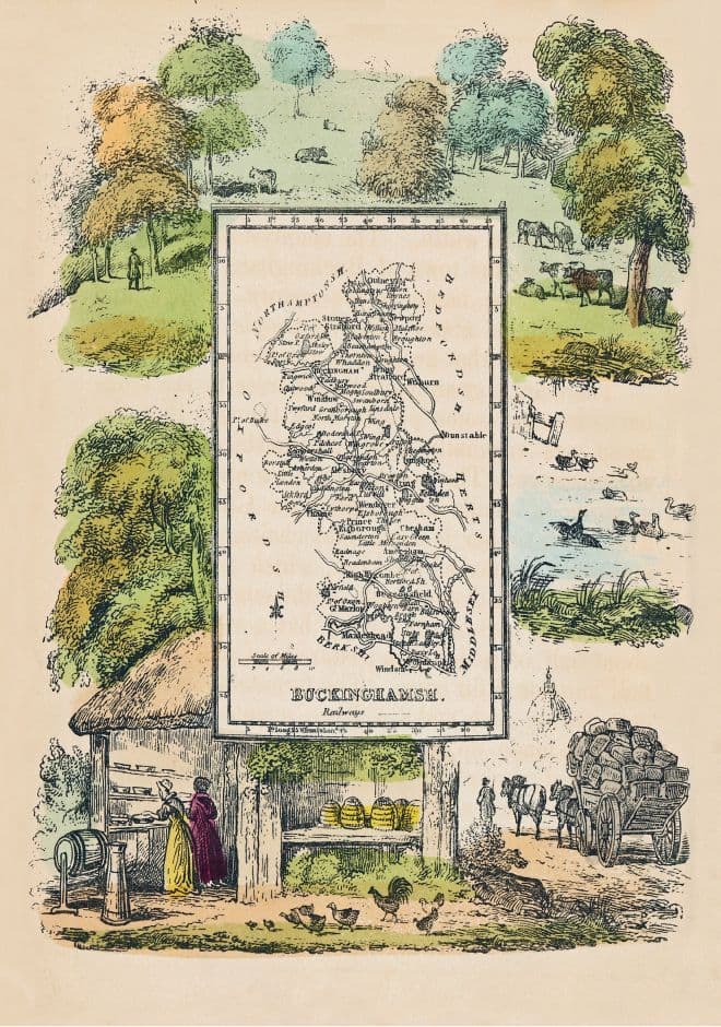 Buckinghamshire - by 'Reuben Ramble' - Reproduction County Map
