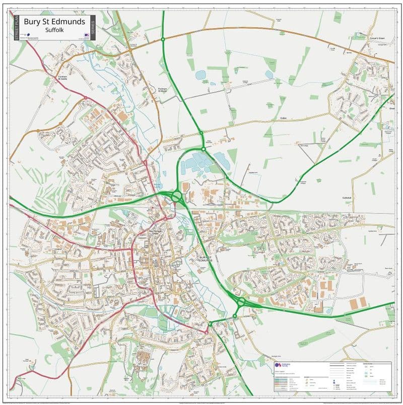 Bury St Edmunds Street Map Bury St Edmunds Street Map