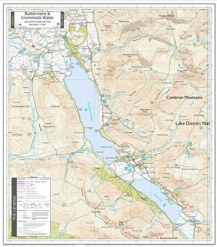 Buttermere & Crummock Water - Wall Map - 1:12,500 - The Map Centre Press