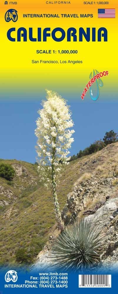 California Travel Reference Map - Folded - Waterproof