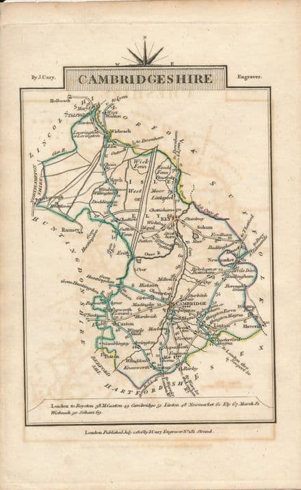 Cambridgeshire 1806 - John Cary - Original Map