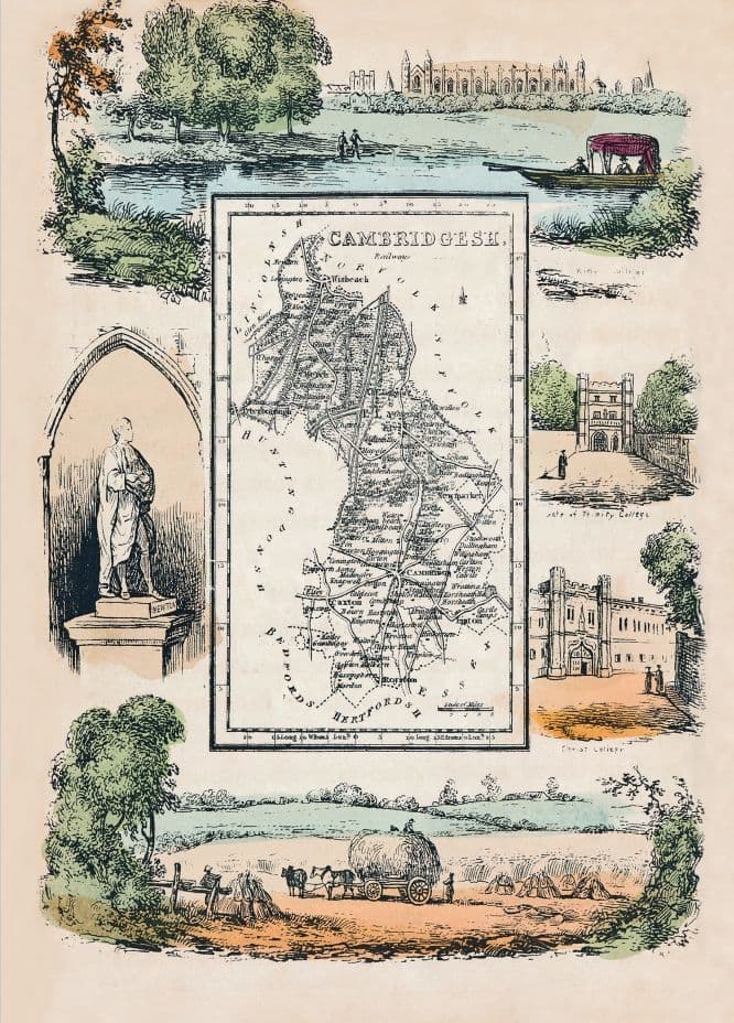 Cambridgeshire - by 'Reuben Ramble' - Reproduction County Map