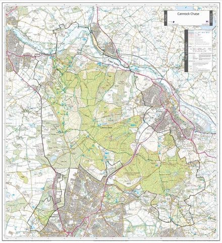 Cannock Chase - AONB Wall Map - 2024
